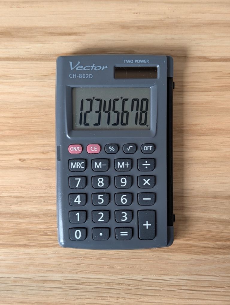 Vector CH-862D Pocket Calculator (Solar/Battery) 