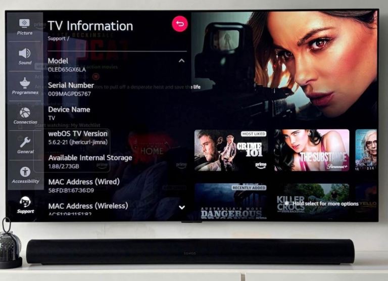 LG OLED65CX6LA 65-inch Smart OLED TV - Excellent Condition