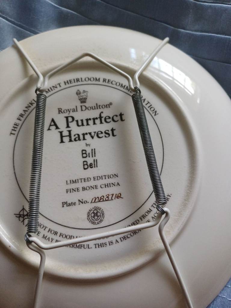 Royal Doulton 'A Purrfect Harvest' & 'Holy Cats' Collector Plates