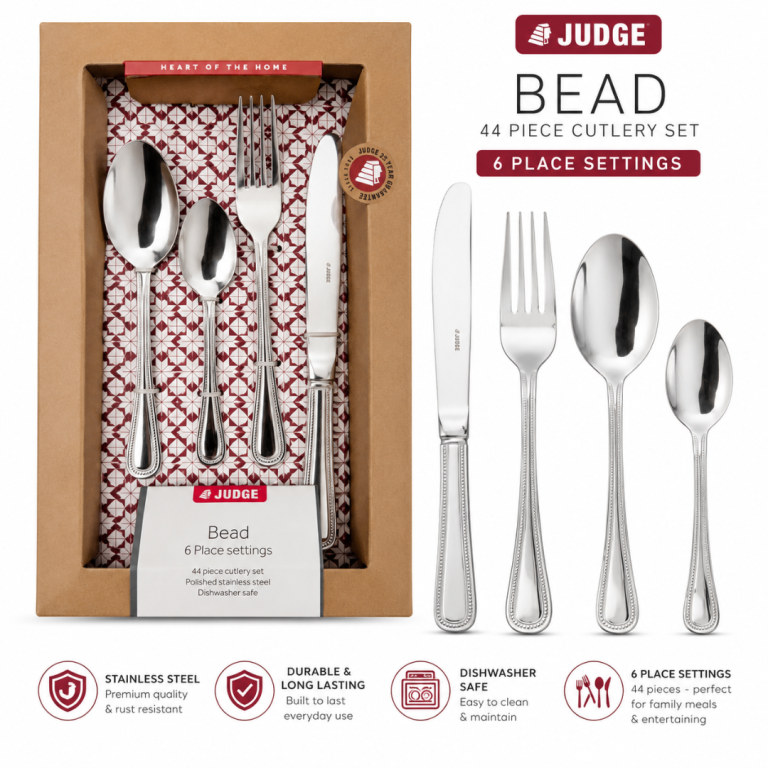 Judge Bead 44 Piece Cutlery Set - 6 Place Settings, NEW