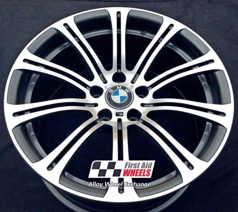 R155DCA Swap BMW M3 4X 19'' GENUINE STYLE 200M ANTHRACITE GREY DIAMOND CUT ALLOY WHEELS