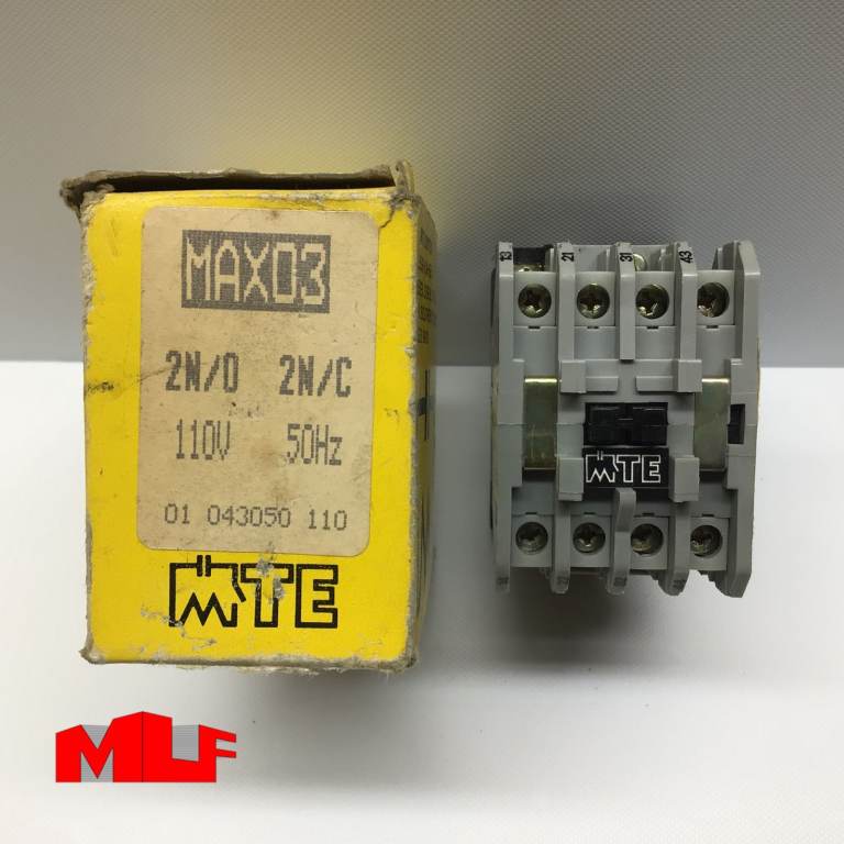MTE MAX03 Contactor, 4 Pole, 2 x N/O & 2 x N/C. 110v coil. 01_043050_110 ML Furnaces