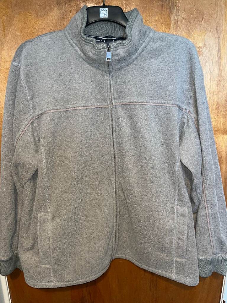 Maine Fleece Full Zip Beige Jacket Top (2XL, XXL, 50-52in)