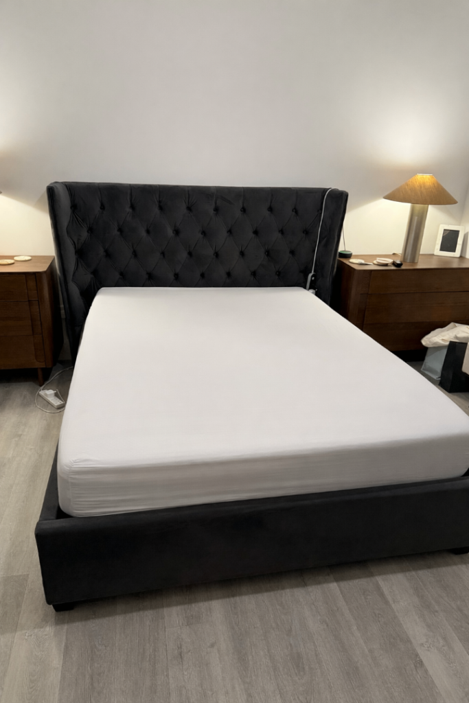 King Size Ottoman Storage Bed - Dark Grey Plush Velvet