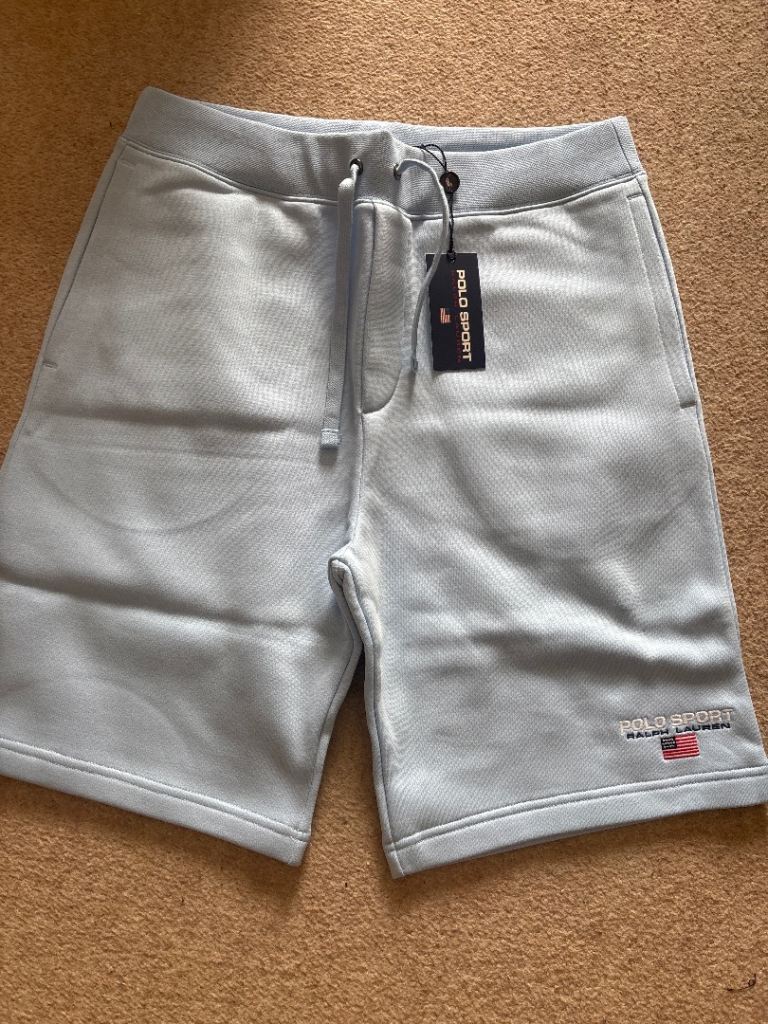 New Polo Sport Ralph Lauren Mens Blue Cotton Shorts