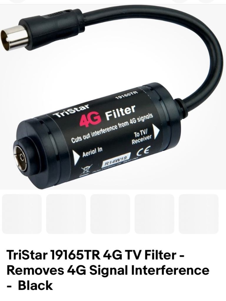 TriStar 4G TV FILTER Protects TV Aerial Signal from 4G 5G Interference R21W15