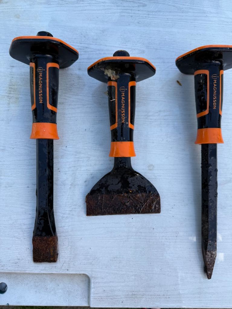 MAGNUSSON GUARDED BOLSTER & COLD CHISEL SET 3 PIECES 