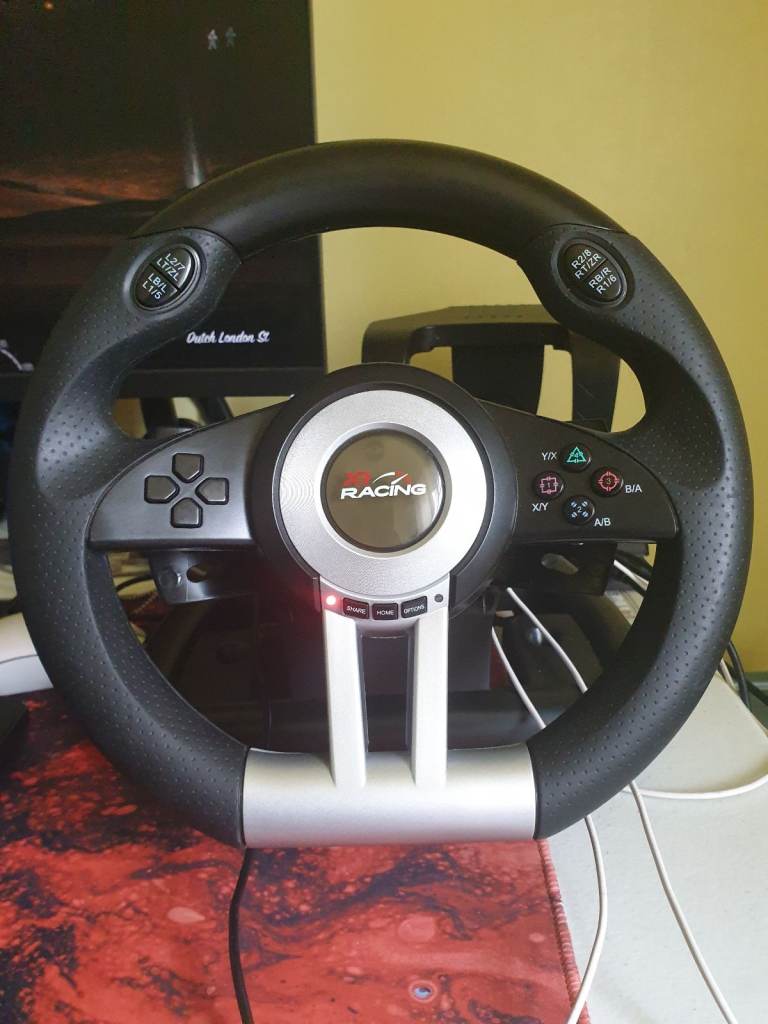 X-Rocker XR Racing Wheel, Floor Pedals, Vibration, Paddle Shifters PS4, Xbox One, PC Nintendo Switch