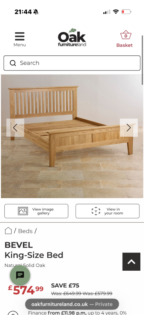 Oak furniture land king size bed frame 