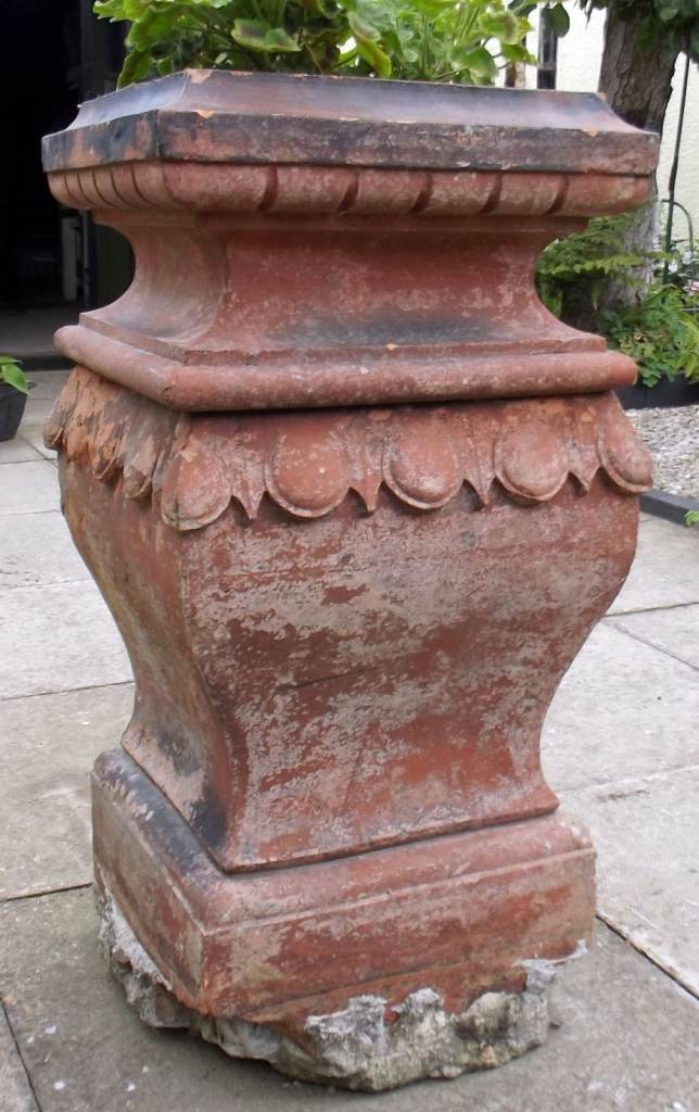Large Terracotta Garden Planter / Urn - Weathered Condition