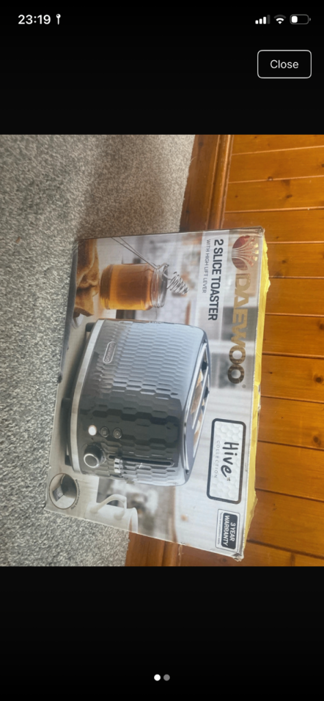 Daewoo 2-Slice Toaster with High Lift Lever – New in Box