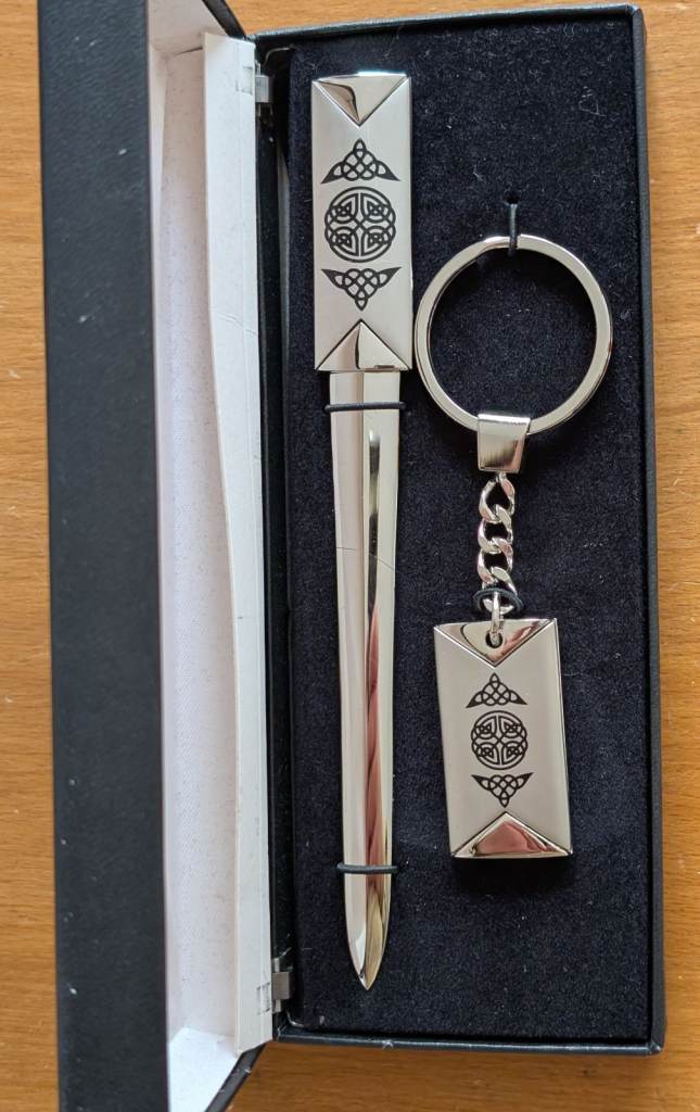 Boxed Celtic Design Letter Opener Keyring Set BNIB