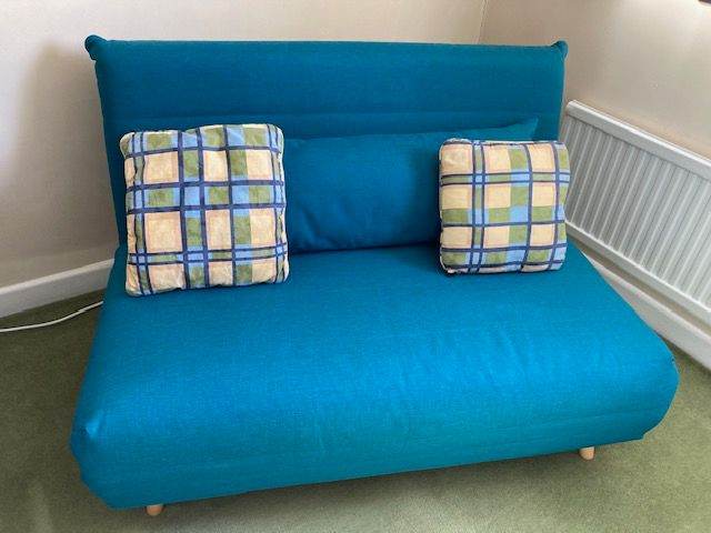 Small double sofa bed in excellent condition with optional linen
