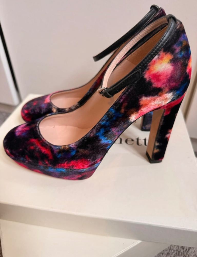 L.K.Bennett Sabina Velvet Platform Heels - Multicoloured, Size 36/uk 3