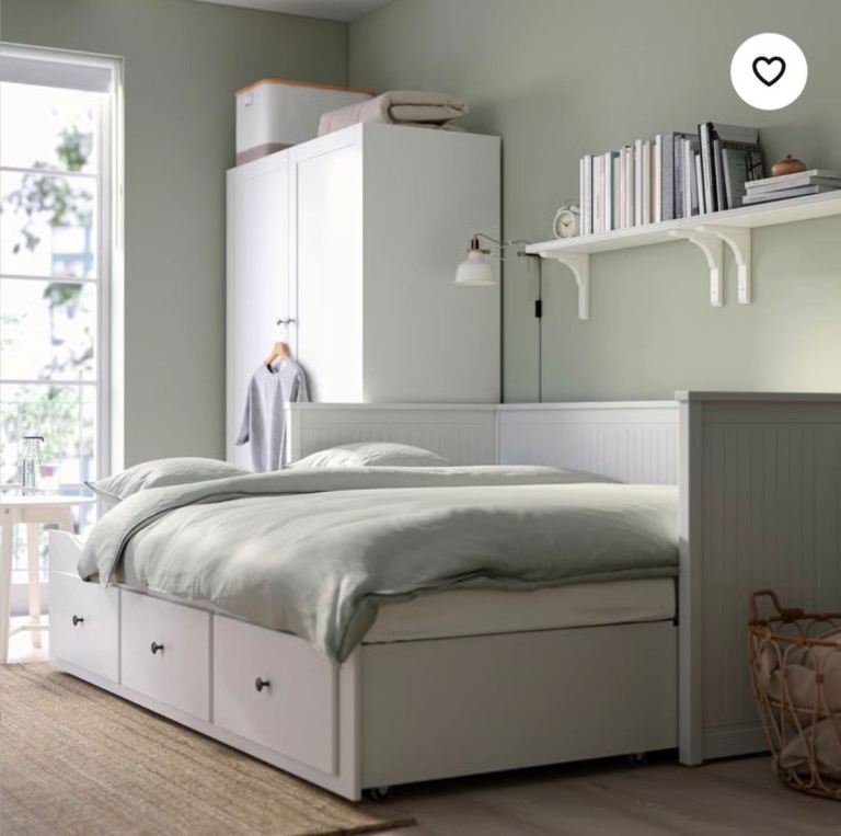 IKEA HEMNES Day Bed with 3 Drawers and 2 Mattresses