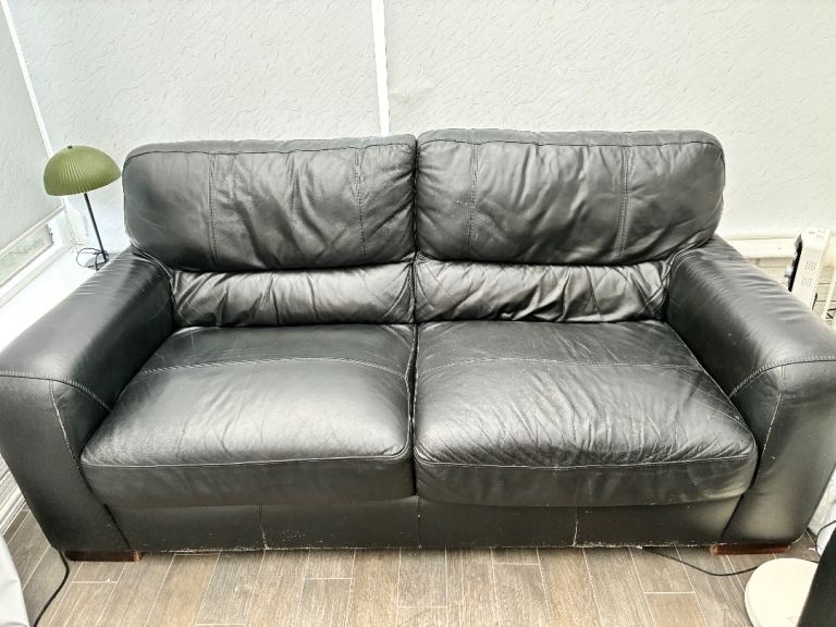 2 2 seater leather settee