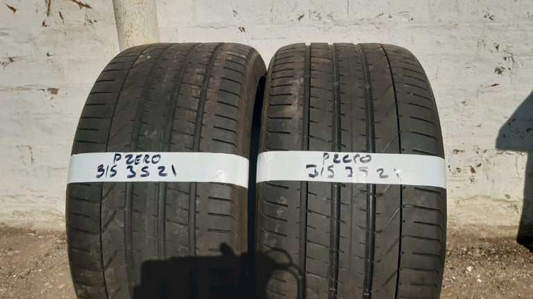 Pair 315 35 21 pirelli Pzero 7mm tread only£70 free fit&bal open 7 day