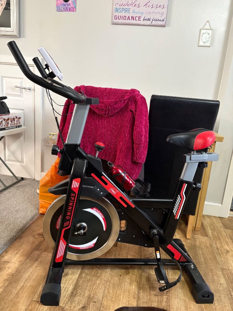 Spinning Exercise Bike - Great Condition, Black and Red