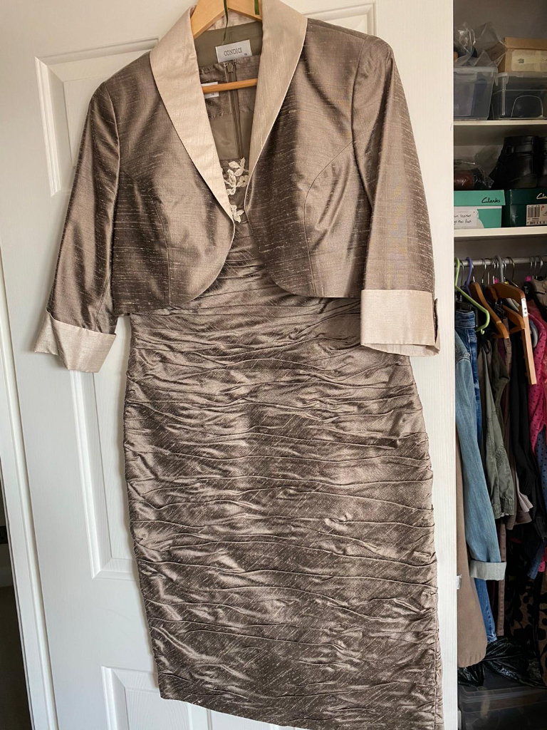 Condici Mother of Bride taupe dress and jacket size  14