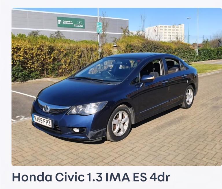 2009 Honda Civic 1.4 i-Dsi ES 4dr IMA CVT Auto 2009 SALOON Petrol/Electric Hybrid Automatic