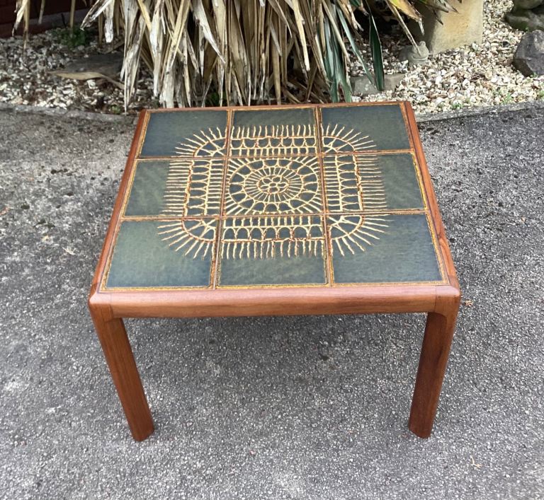Vintage Danish Designed G Plan Teak Tile Top Coffee Side Lamp Table 