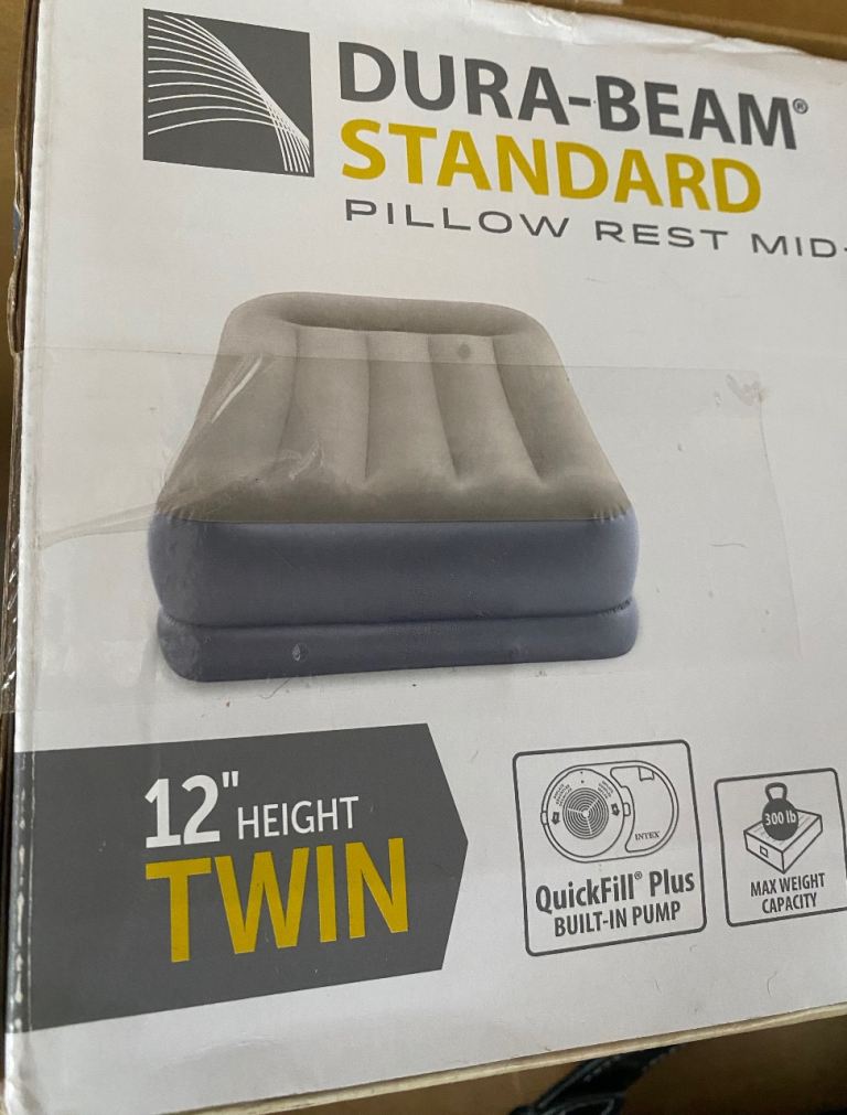 Air bed with built in pump single camping spare guest bed NEW