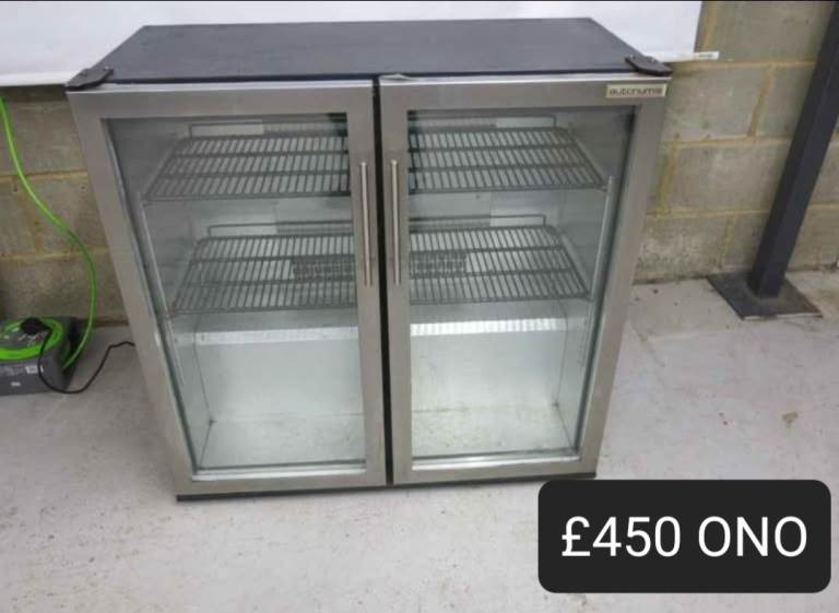 Commercial Fridge - 2 glass door under counter back bar chiller