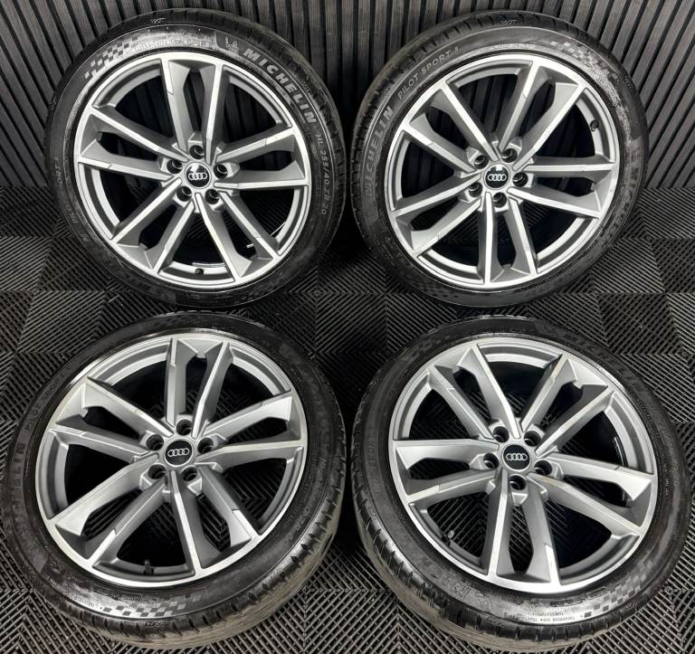 20'' GENUINE AUDI A7 S7 LINE GREY DC 5 DOUBLE SPOKE A8 ALLOY WHEELS ALLOYS TYRES