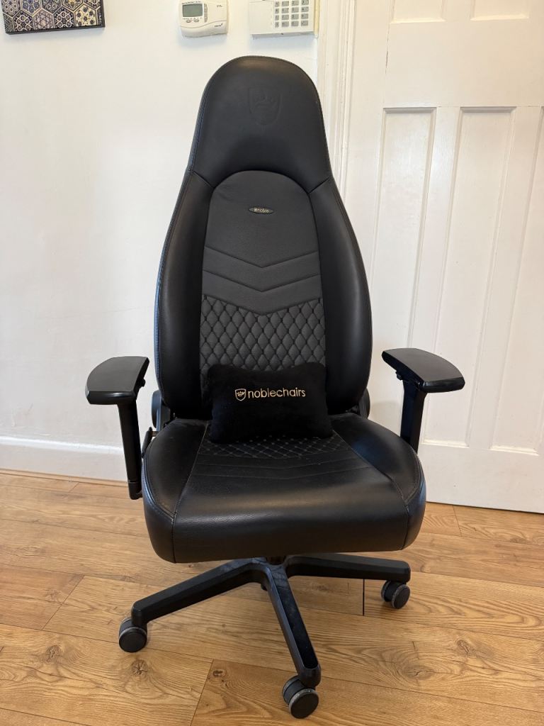 noblechairs ICON Top Grain Leather Gaming Chair - Black