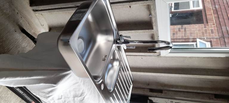 Stainless Steel Kitchen Sink & Tap - Almost New Condition