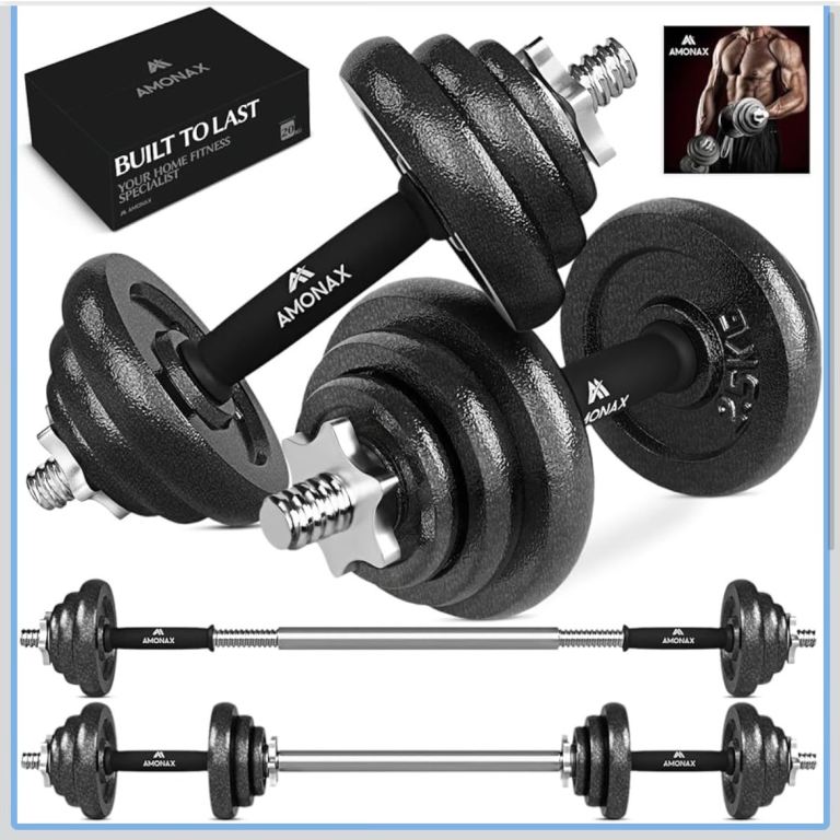 Amonax 20kg Cast Iron Adjustable Dumbbells