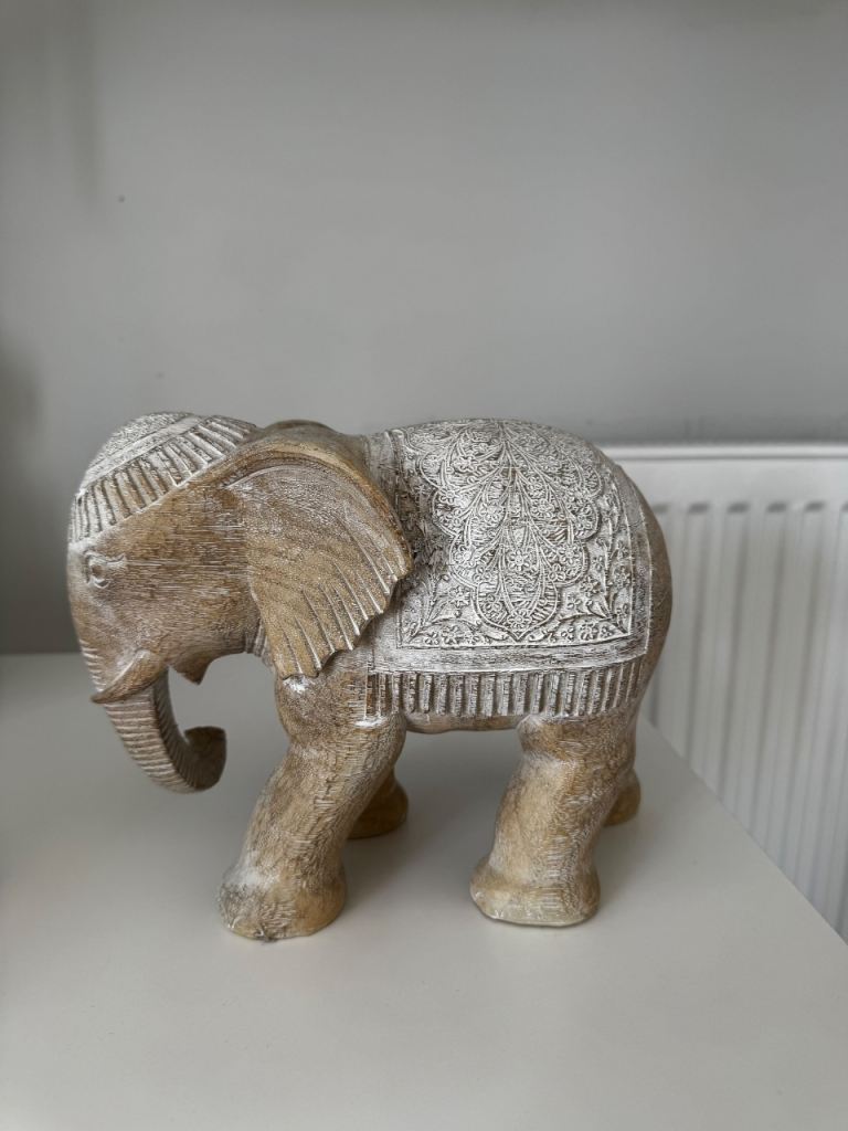 Wooden Elephant Figurine
