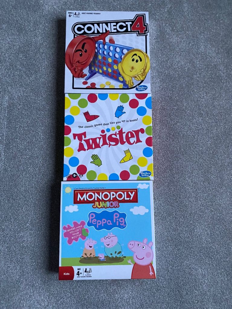 THREE KIDS BOARD GAMES - MONOPOLY JUNIOR, CONNECT 4, ANDTWISTER