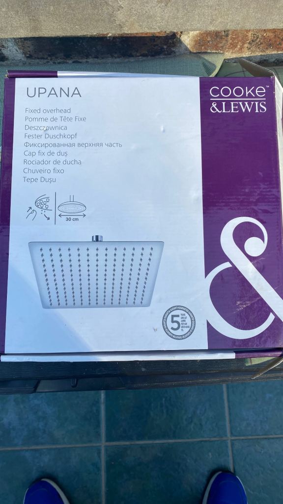 Cook & Lewis Upana square chrome shower head - 