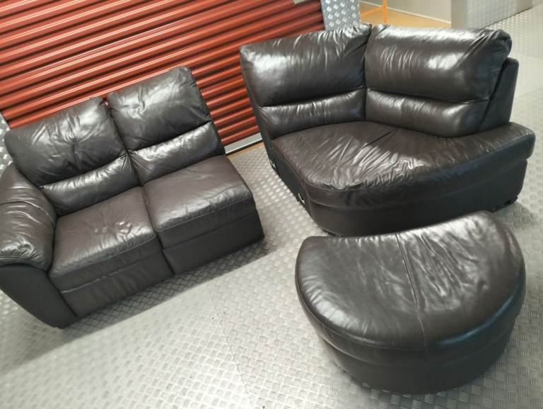 LEATHER JOHN LEWIS CORNER SOFA DELIVERY AVAILABLE TODAY 