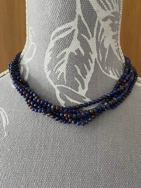 Vintage Lapis Lazuli Beaded Necklace