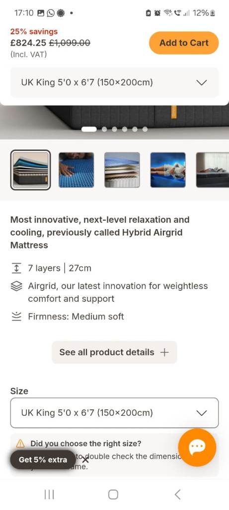 NEW 5ft kingsize Emma Original ELITE Mattress 🔥SALE🔥