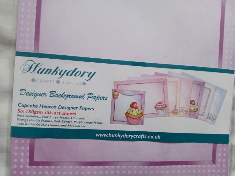 Crafting Hunky Dory Background Papers x 5 - Cupcake