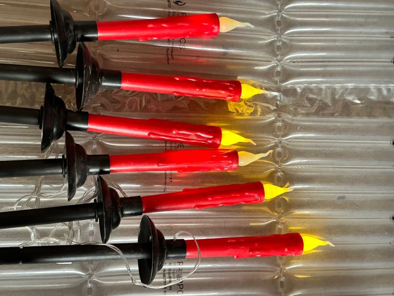 image for Glowing candle solar power Christmas lights (outside)