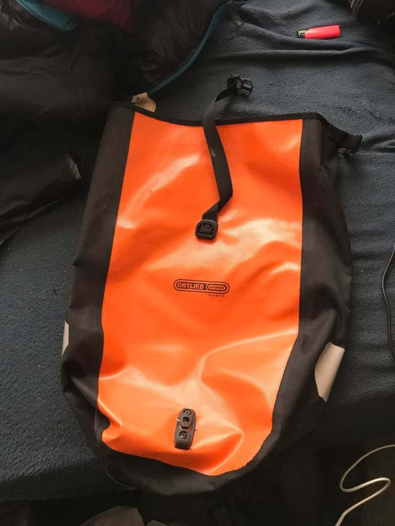 Single Ortlieb Back-Roller Classic Waterproof Bike Pannier Bag (Orange) - Good Condition