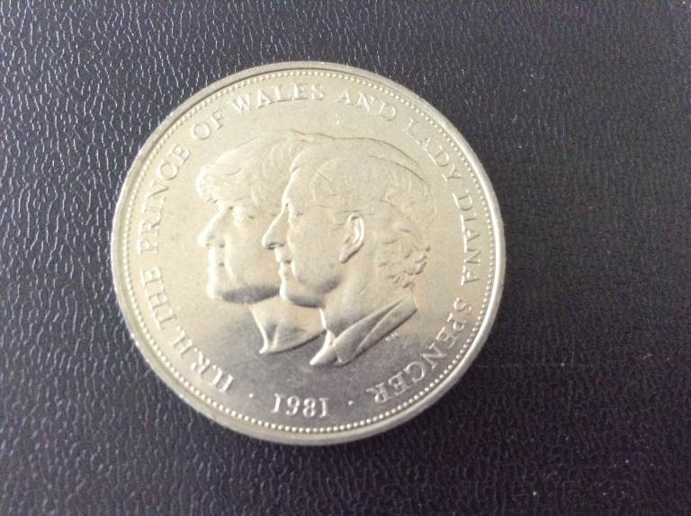 A 1981 Prince Charles and Diana Spencer Wedding Commemorative Crown Coin