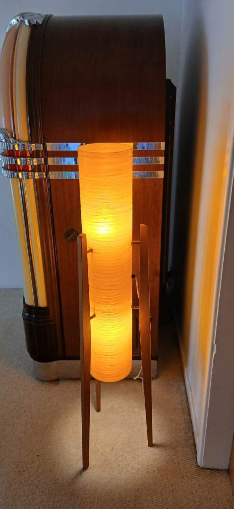 Retro Orange Column Floor Lamp – Mid-Century Style