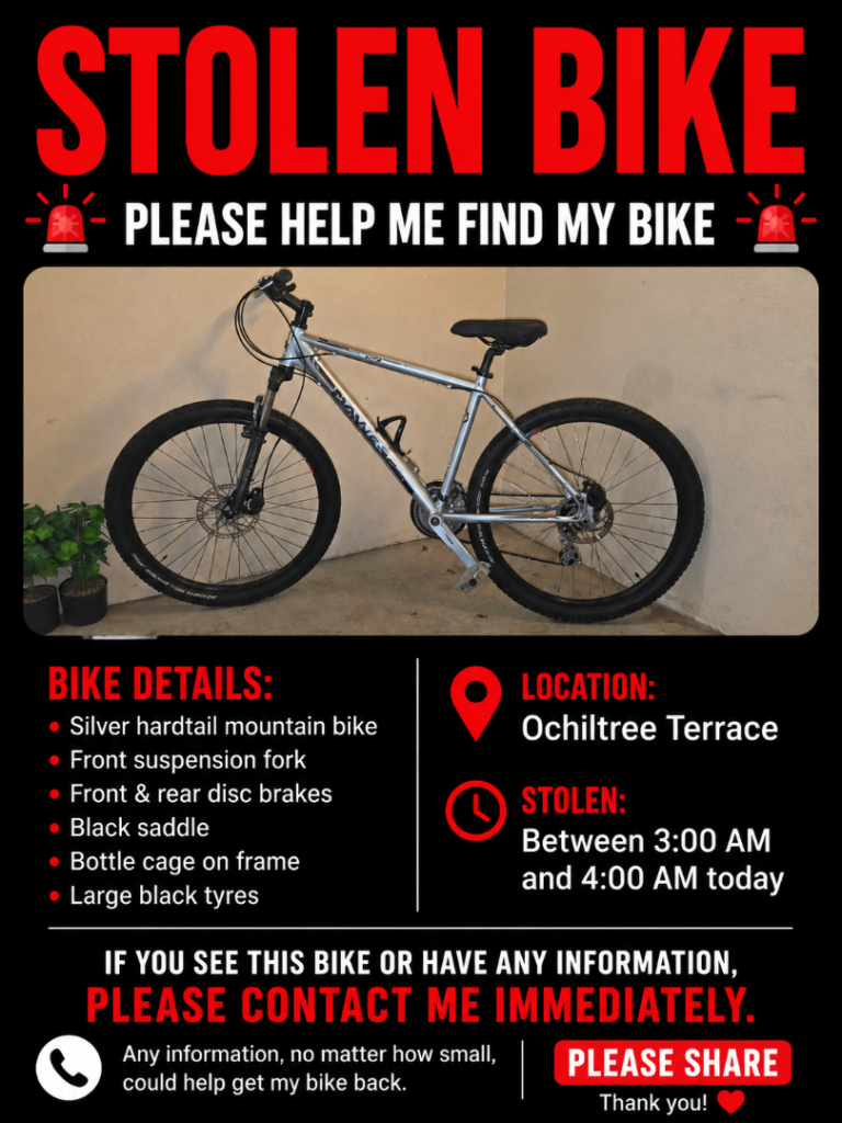 Bike stolen.