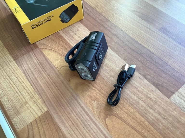 Rechargeable front bike light