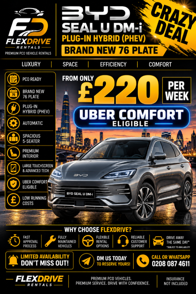 pco hire brand new plug in uber comfort