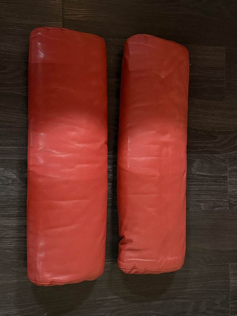 IKEA ROCKING CHAIR RED LEATHER CUSHIONS ONLY £2 EACH