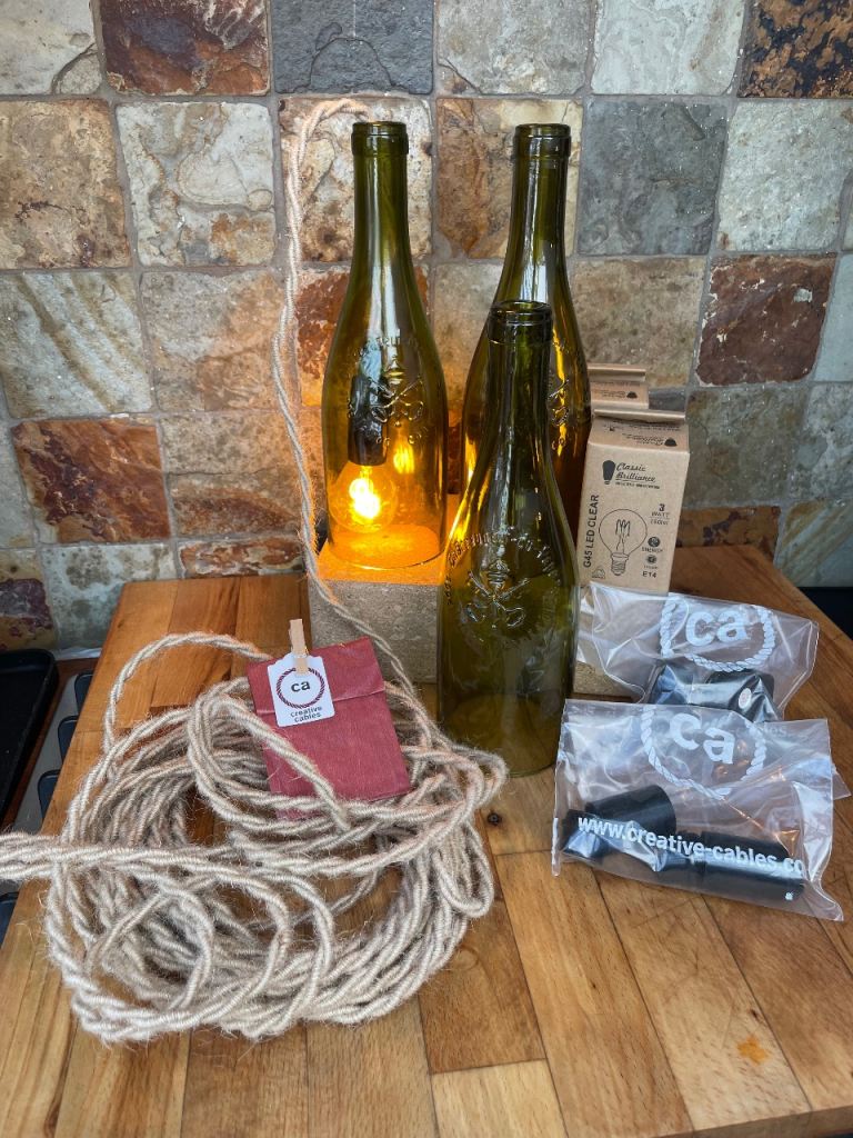 Free NEW Wine bottle hanging lamp kit