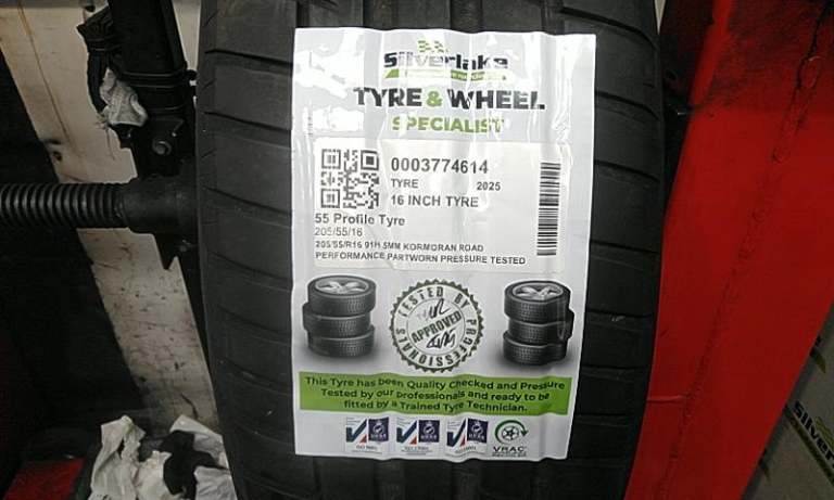 205/55/R16 91h 5mm Kormoran Road Performance Partworn Pressure Tested Tyre