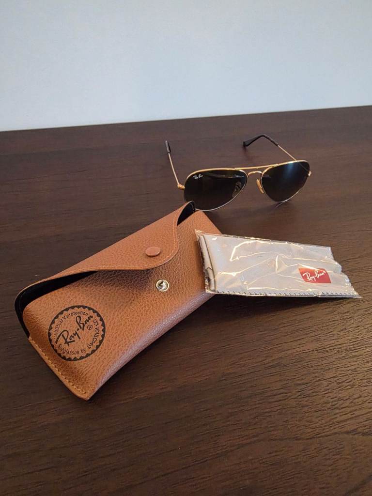 Ray-Ban Aviator RB3025 58mm Sunglasses Gold Frame Grey Lenses 