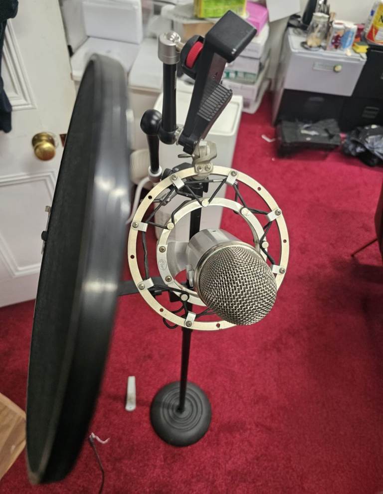 Microphone with Stand, Shock Mount and Pop Filter – Good Condition